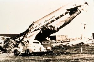 The aftermath of the March 20, 1948, tornado at Tinker AFB, Oklahoma.